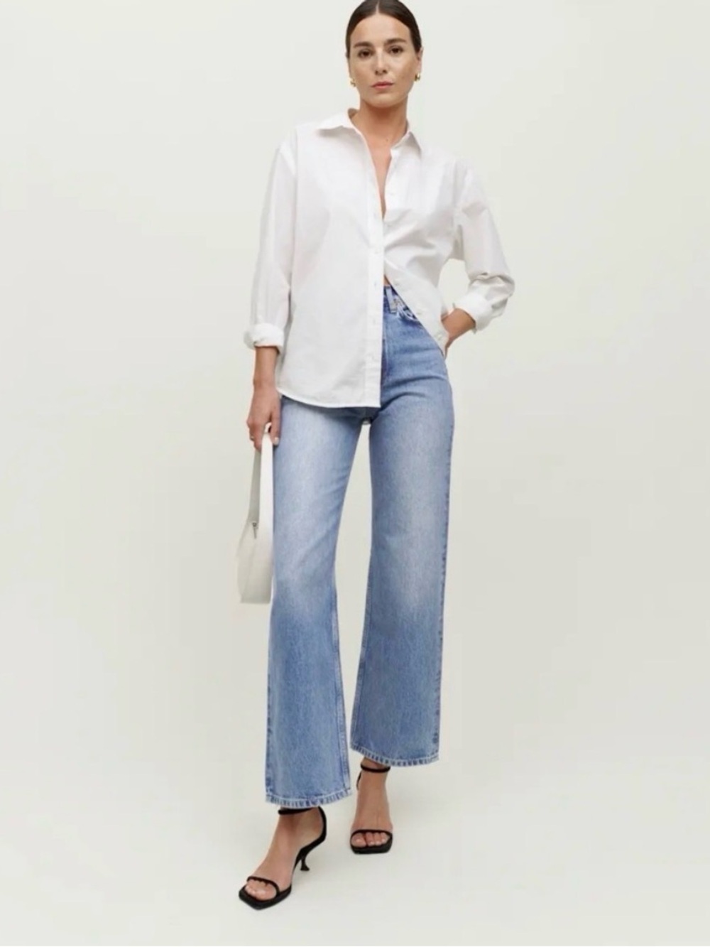 Reformation Wilder High Rise Wide Leg Ankle Jeans Size 26